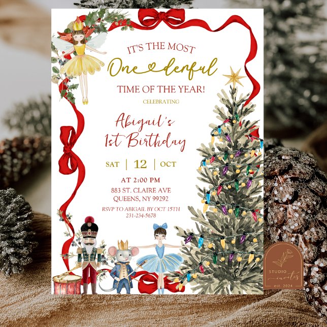 Invitation Classic Nutcracker Red Bow Coquette Birthday (Créateur téléchargé)
