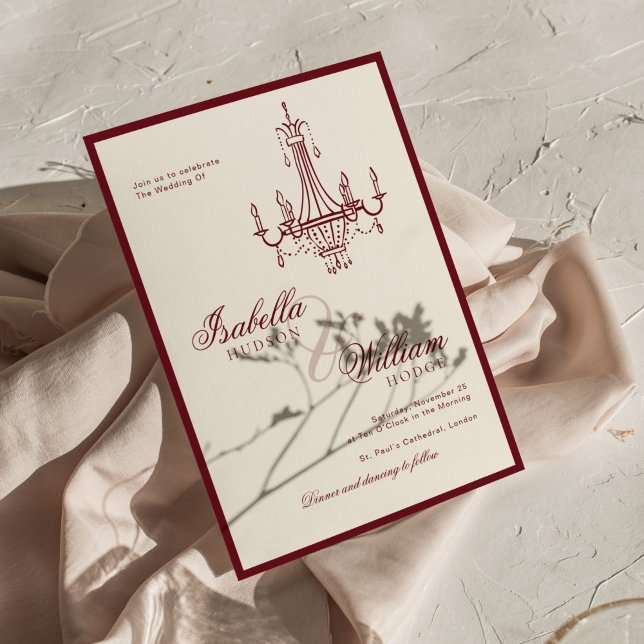 Invitation Classic Old Money Ivory Retro Timeless Wedding (Créateur téléchargé)