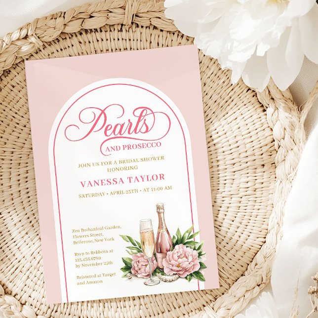 Invitation Classic pearls and prosecco bridal shower layout (Classic pearls and prosecco bridal shower layout

)