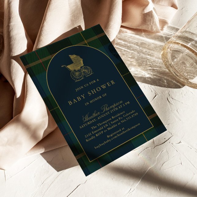 Invitation Classic Polo Baby shower vert foncé (Créateur téléchargé)