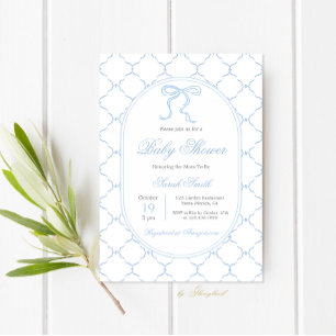 Invitation Classic Preppy Charm Baby shower garçon