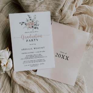 Invitation Classic Rose rose rose rose rose fête de graduatio