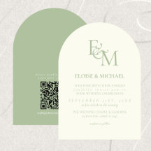 Classic Sage Green Monogram Minimalist Wedding