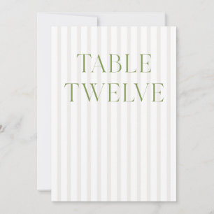 Invitation Classic Sage Vert & Beige Mariage 12 Numéro de tab