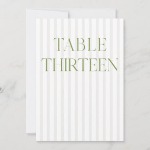Invitation Classic Sage Vert & Beige Mariage 13 Numéro de tab