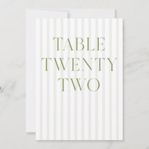Invitation Classic Sage Vert & Beige Mariage 22 Numéro de tab