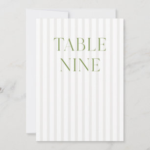 Invitation Classic Sage Vert & Mariage Beige 9 Numéro de tabl