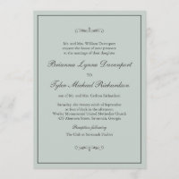 Classic Simple Elegance Sage Green Mariage