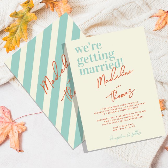 Invitation Classic Summer Pastel Whimsical Script Mariage (Créateur téléchargé)