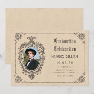 Invitation Classic vintage gothique ancienne école photo dipl
