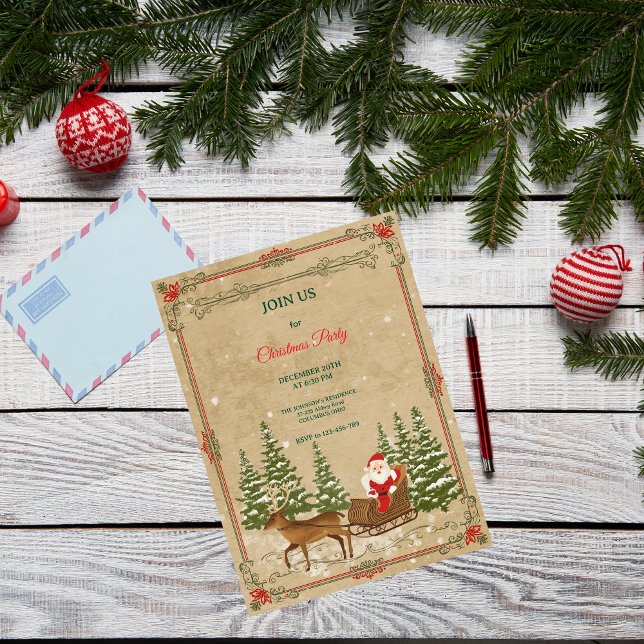 Invitation Classic Vintage Nostalgc Christmas  (Créateur téléchargé)