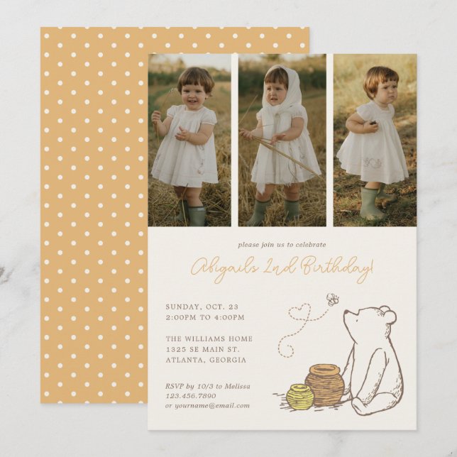 Invitation Classic Winnie l'Oiseau | Collage de photos (Devant / Derrière)