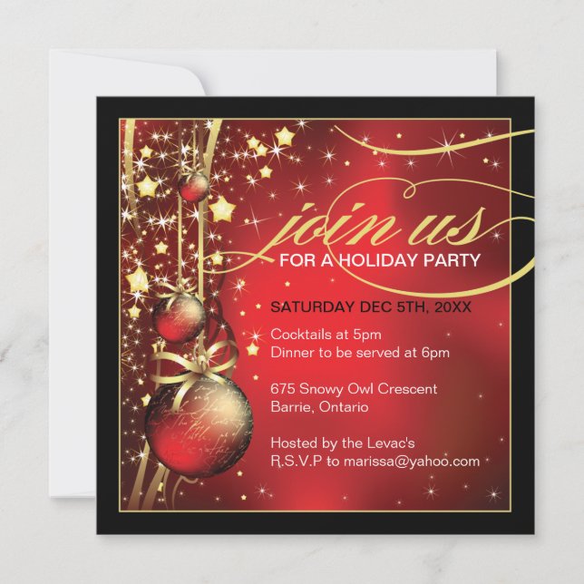 Invitation classique à la fête de Noël (Devant)