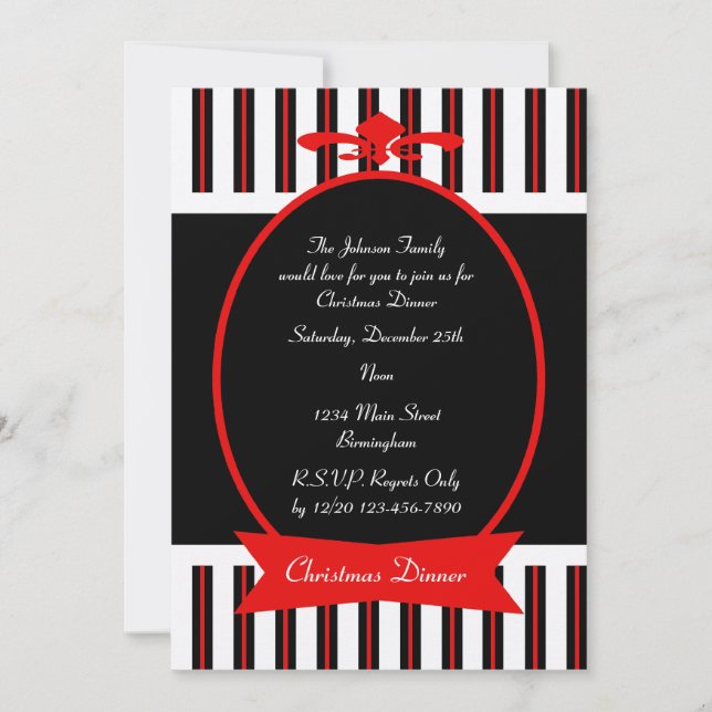 Invitation classique à la fête de Noël (Devant)