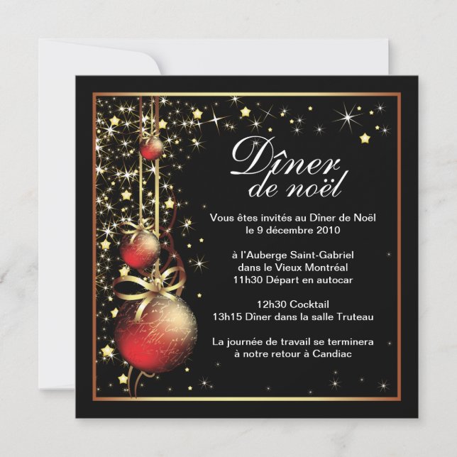 Invitation classique à la fête de Noël (Devant)