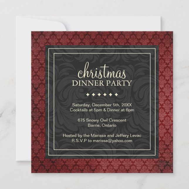 Invitation classique à la fête de Noël (Devant)