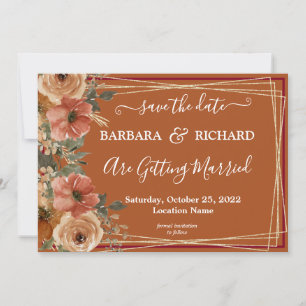 Invitation CLASSIQUE Aquarelle florale en terre cuite Sauvega