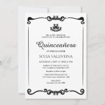 Classique Blanc Noir Tiara Quinceanera