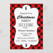 Invitation classique Buffalo Plaid Christmas Party
