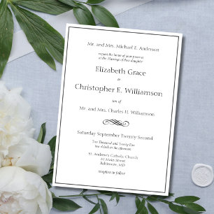Invitation Classique classique traditionnel Les deux parents 