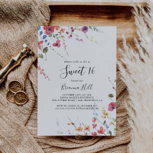 Invitation Classique Colorful Wild Sweet 16 Anniversaire Fête