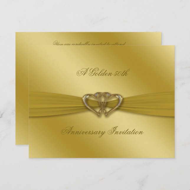 Invitation Classique d'Anniversaire de Mariage de  (Devant / Derrière)