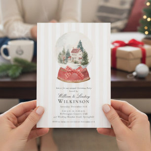 Invitation Classique de Boule à Neige de Noël