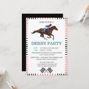 Invitation classique de course de chevaux pour la