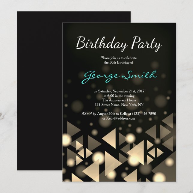Invitation classique de fête d'anniversaire de (Devant / Derrière)