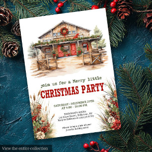Invitation classique de fête de Noël de ranch roug