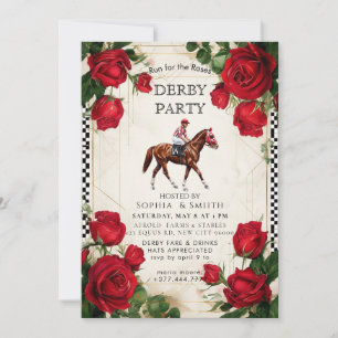 Invitation classique de fête du Kentucky Derby Ros