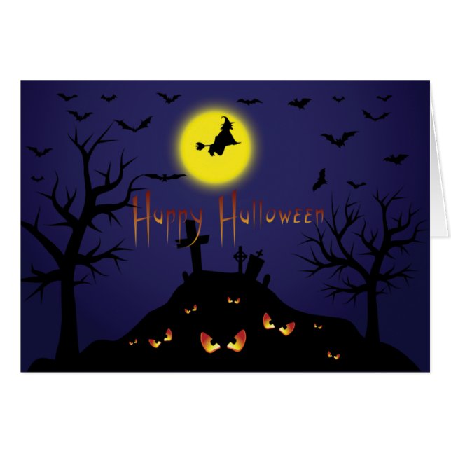 Invitation Classique De La Fête D'Halloween Avec U (Devant horizontal)