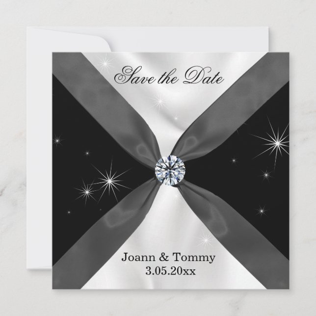 Invitation classique de la trempe noire et blanche (Devant)