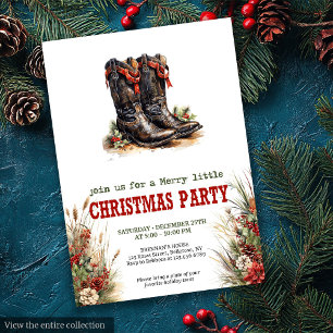 Invitation classique de Noël de country cowboy