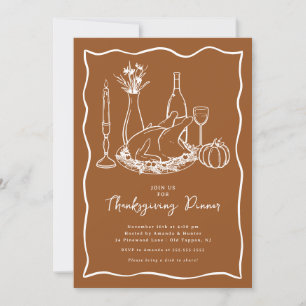 Invitation Classique Dîner Thanksgiving
