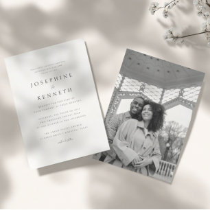 Invitation Classique Elegant Photo Mariage chrétien