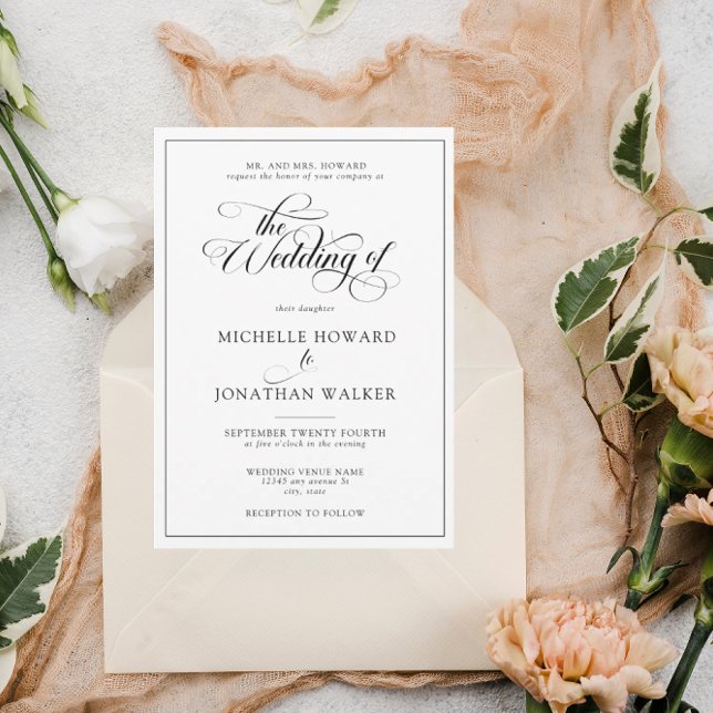 Invitation Classique Élégant Simple Mariage formel (Créateur téléchargé)