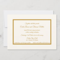 Invitation classique en ivoire et or