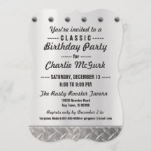 Invitation classique faite sur commande de fête