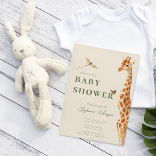 Invitation Classique Giraffe Neutre Genre