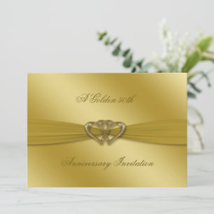 Invitation Classique Golden 50e anniversaire de Mariage 5x7 I