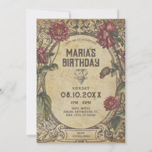 Invitation Classique gothique marron vintage