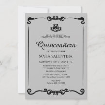 Classique gris noir Tiara Quinceanera
