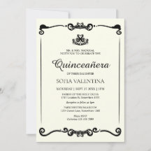 Classique ivoire Noir Tiara Quinceanera