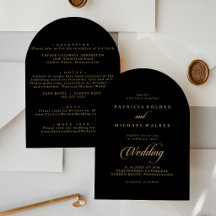 Classique Mariage Noir et Or Avant et Arrière