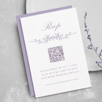 Classique Mariage RSVP Bordure Florale Lavande Fra
