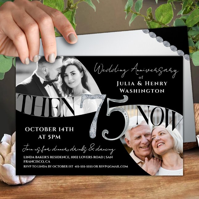 Invitation Classique Moderne 75e Anniversaire de Mariage (Créateur téléchargé)