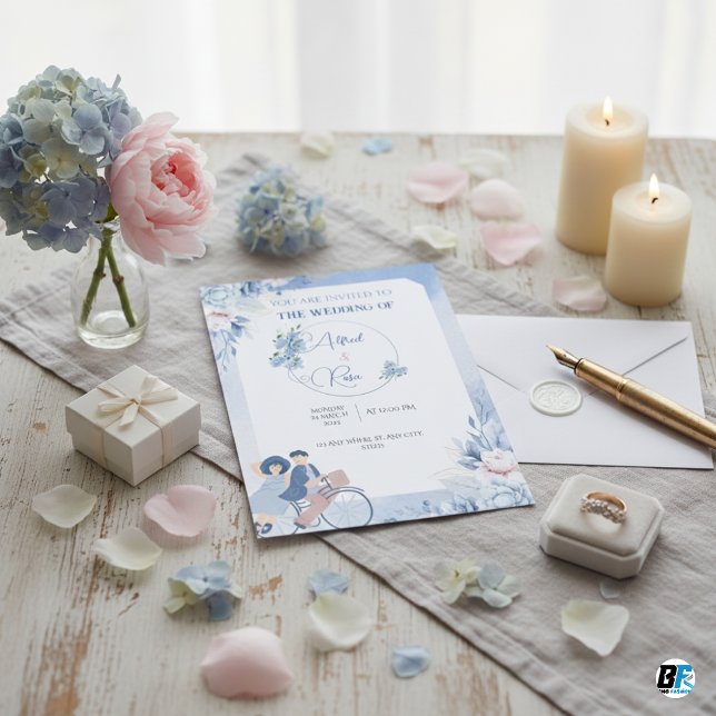 Invitation Classique moderne avec mariage photo (Créateur téléchargé)