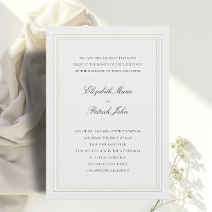 Invitation Classique Moderne Formel Épais & Mince Mariage Ivo