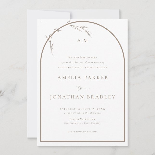 Invitation Classique moderne | Mariage officiel (Devant)